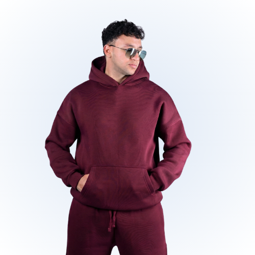 maroon (dark red) over size hoodie