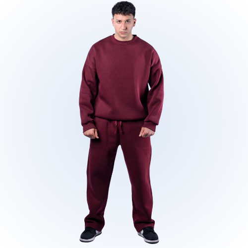 maroon (dark red) over size suit