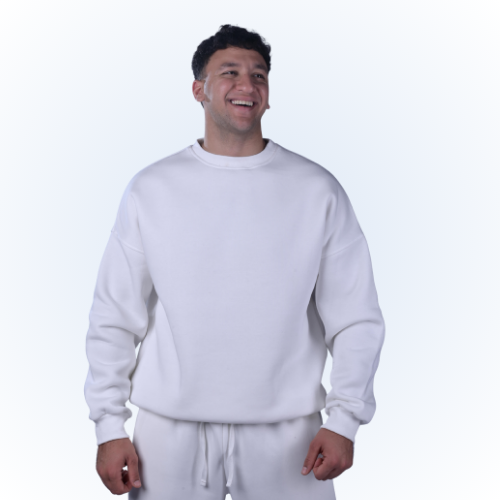 White over size CREWNECK
