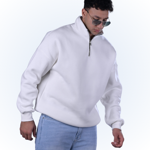 white Zip Sweatshirt